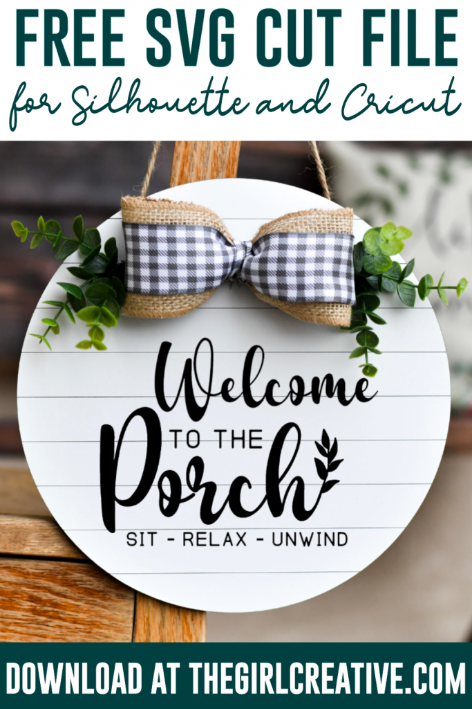Wood Round Porch Sign with Bow