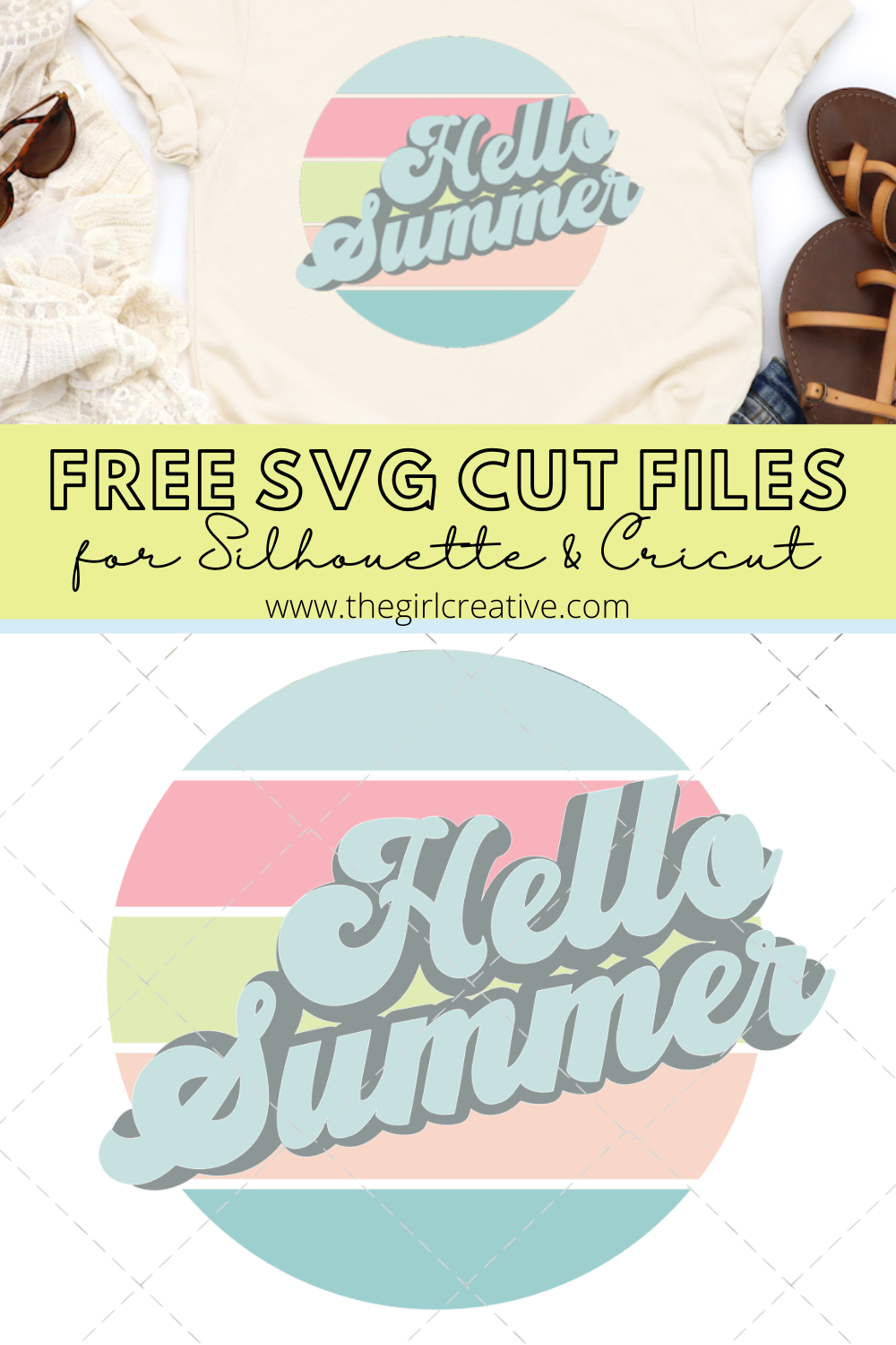 Free Hello Summer SVG Cut Files - The Girl Creative