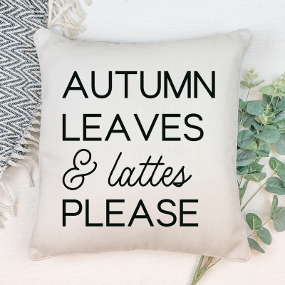 Fall Pillow with Autumn Leaves Quote