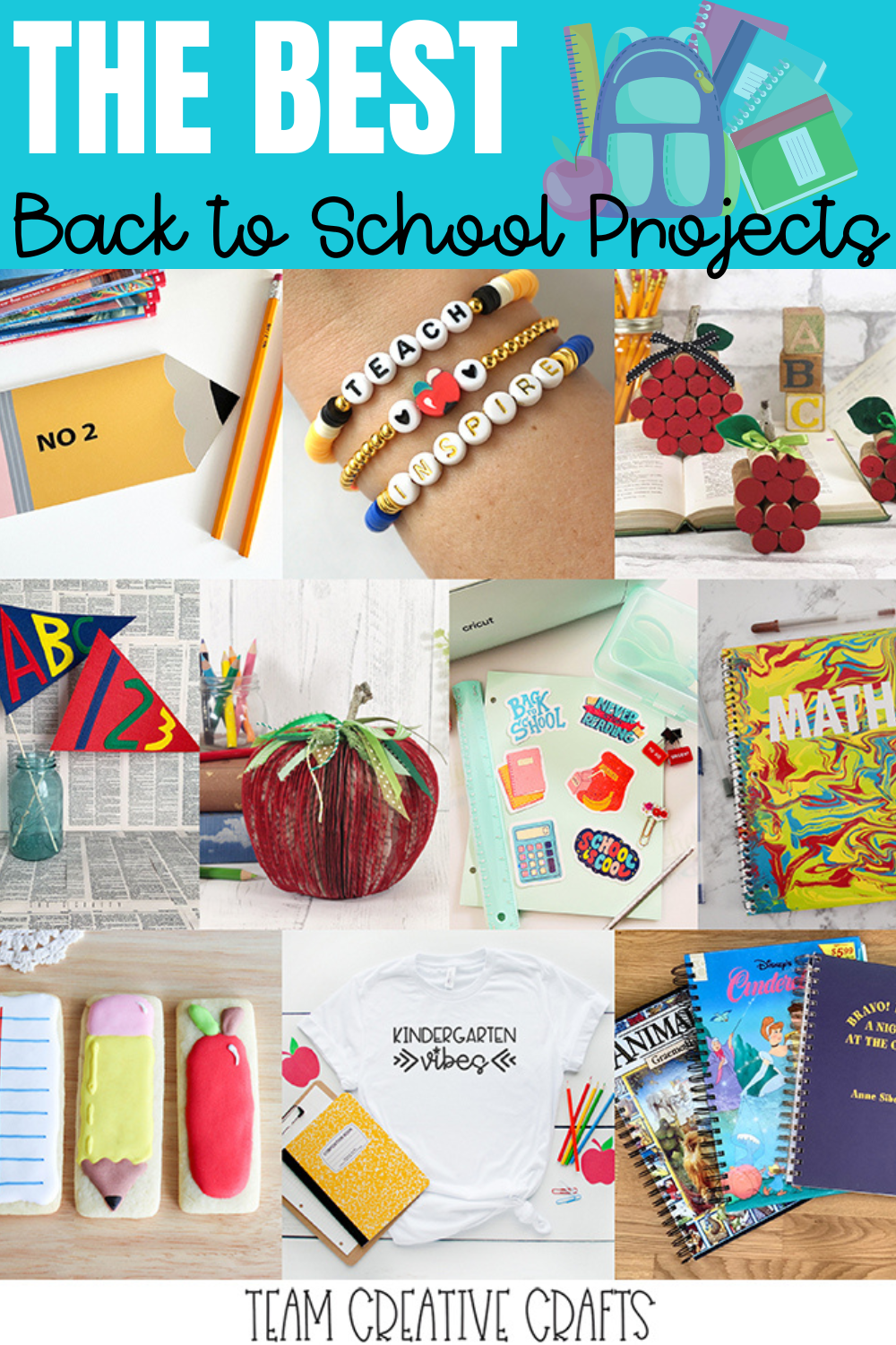 collage photo of back to school crafts