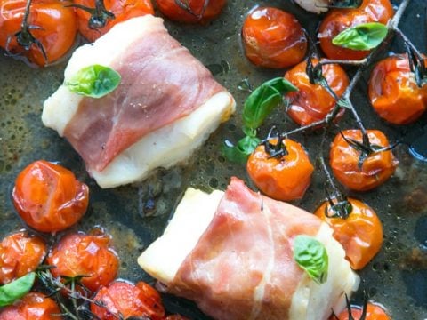 Image for Prosciutto Wrapped Cod with Roasted Tomatoes