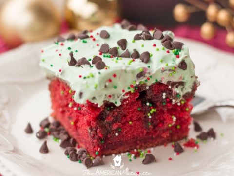 Image for CHRISTMAS RED VELVET CHOCOLATE POKE CAKE