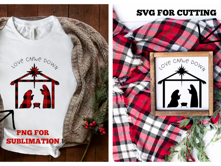 Image for LOVE CAME DOWN Free Nativity SVG