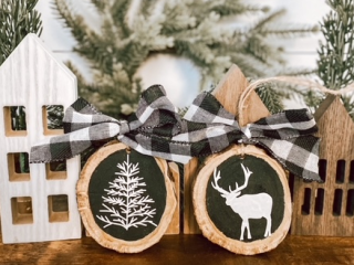 Image for RUSTIC WOODSLICE ORNAMENTS