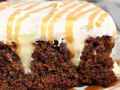 Image for WHITE CHOCOLATE GINGERBREAD POKE CAKE