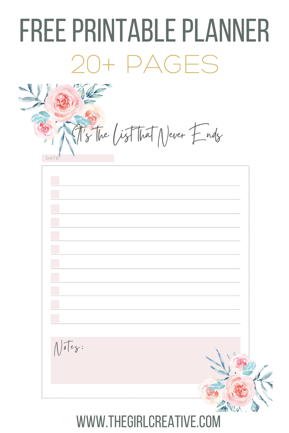 Free Printable Planner to Help You Get Organized - The Girl Creative