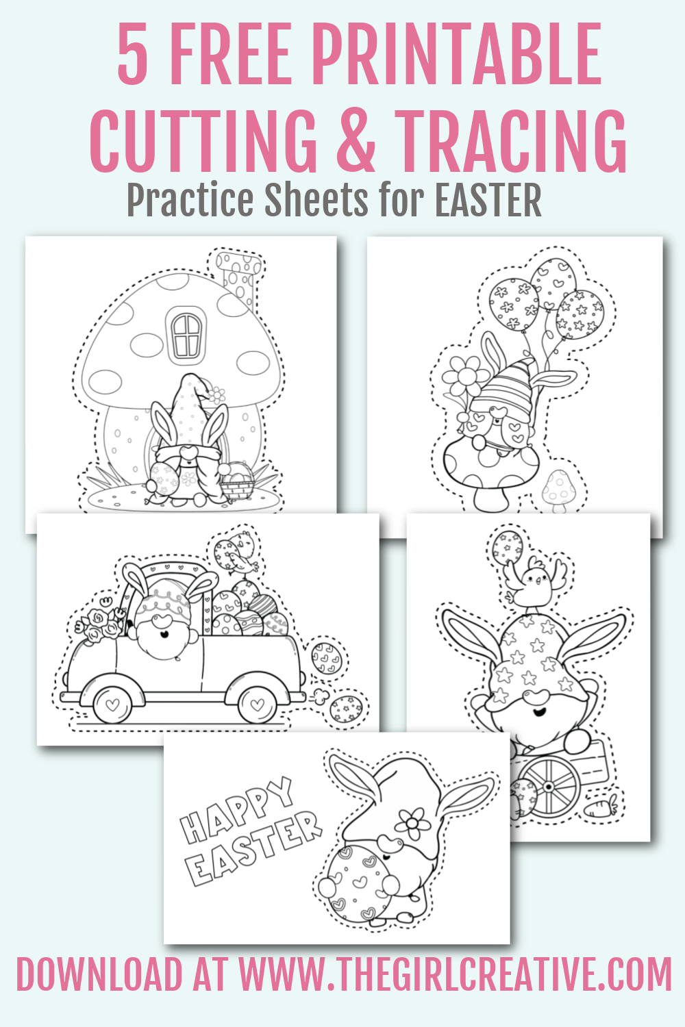 Easter Cutting and Tracing Practice Pages