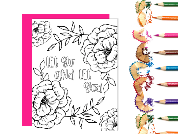 Image for LET GO AND LET GOD COLORING PAGE