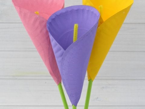 Image for Paper Plate Calla Lily Flower Craft for Kids