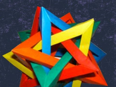 Image for 3D Origami Paper Tetrahedra Sculpture