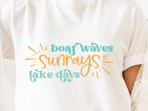 Image for FREE BOAT WAVES SUNRAYS LAKE DAYS SVG