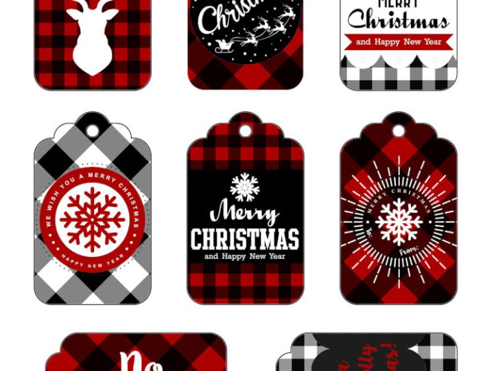 Image for Buffalo Check Plaid Printable Gift Tags | Happiness is Homemade