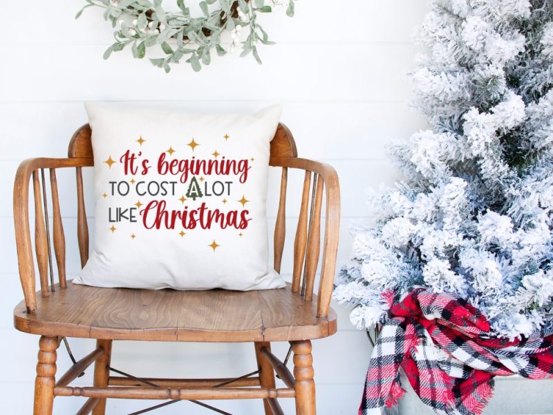 Funny Christmas quote on pillow