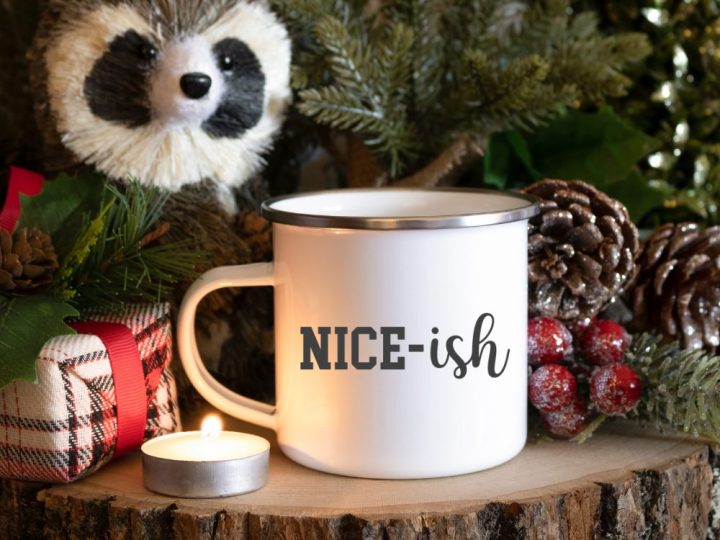 Christmas camping mug