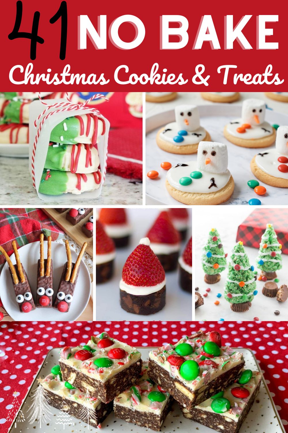a collection of pictures displaying no bake christmas cookies and desserts