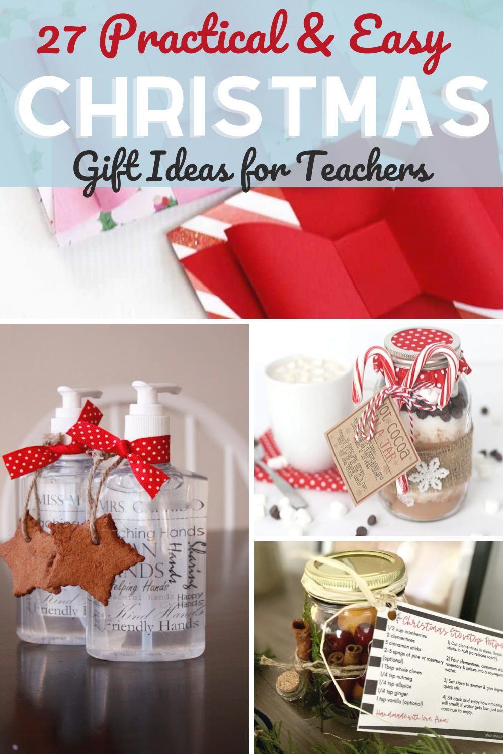 A collage of DIY Teacher Christmas Gift Ideas