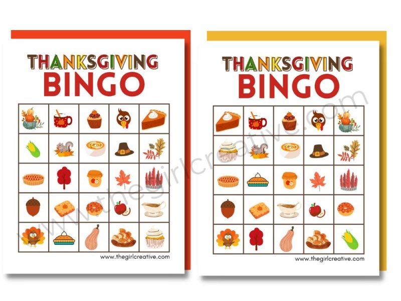 Free Printable Thanksgiving Bingo Cards - The Girl Creative