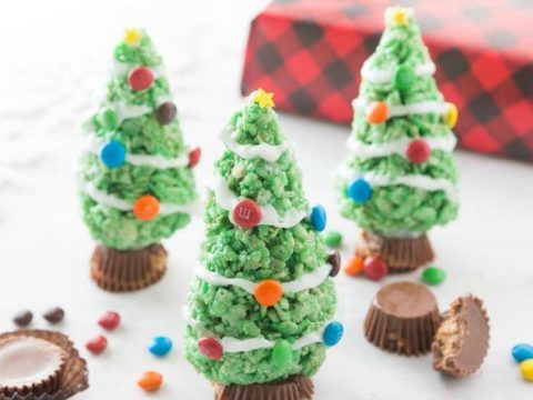 Image for Easy Christmas Tree Rice Krispies Treats Recipe!