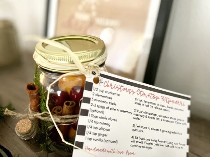 Image for DIY Christmas Stovetop Potpourri (& Mason Jar Gift) + Free Printable Gift Tag