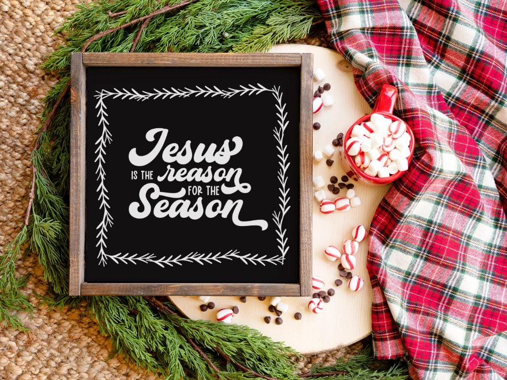 Jesus is the Reason for the Season Chalkboard Sign