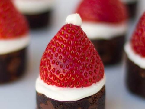 Image for Strawberry Santa Hat Brownie Bites