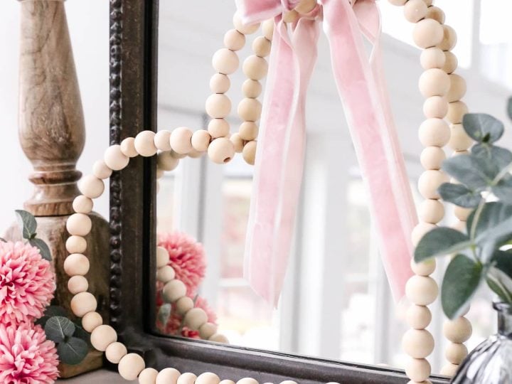 DIY Wood Bead Valentines Heart