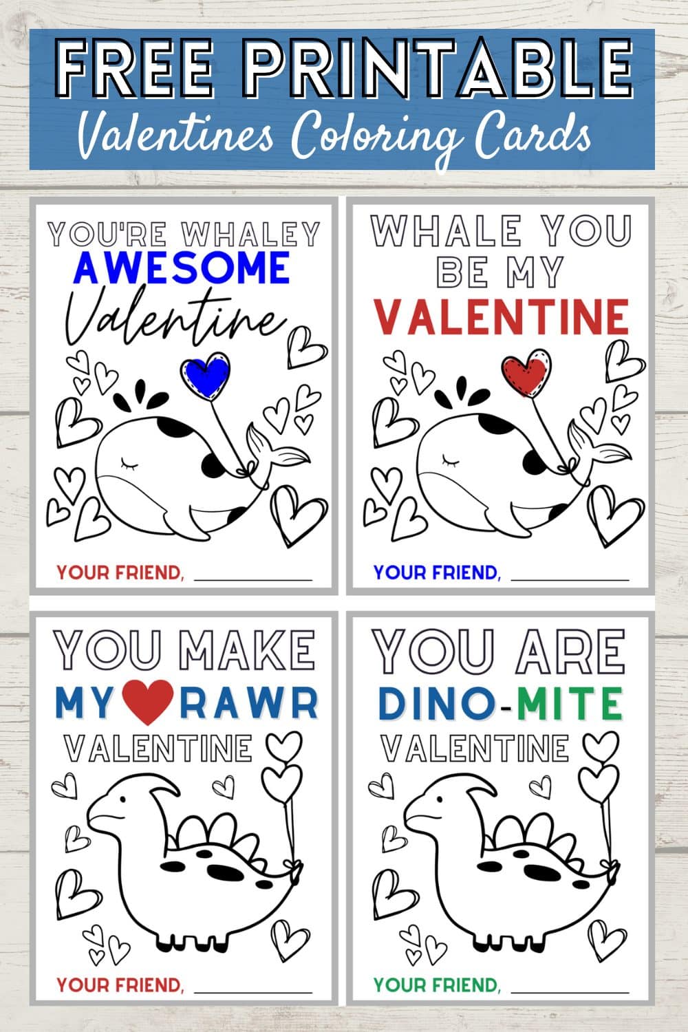 Free Valentines Coloring Cards to Download and Print