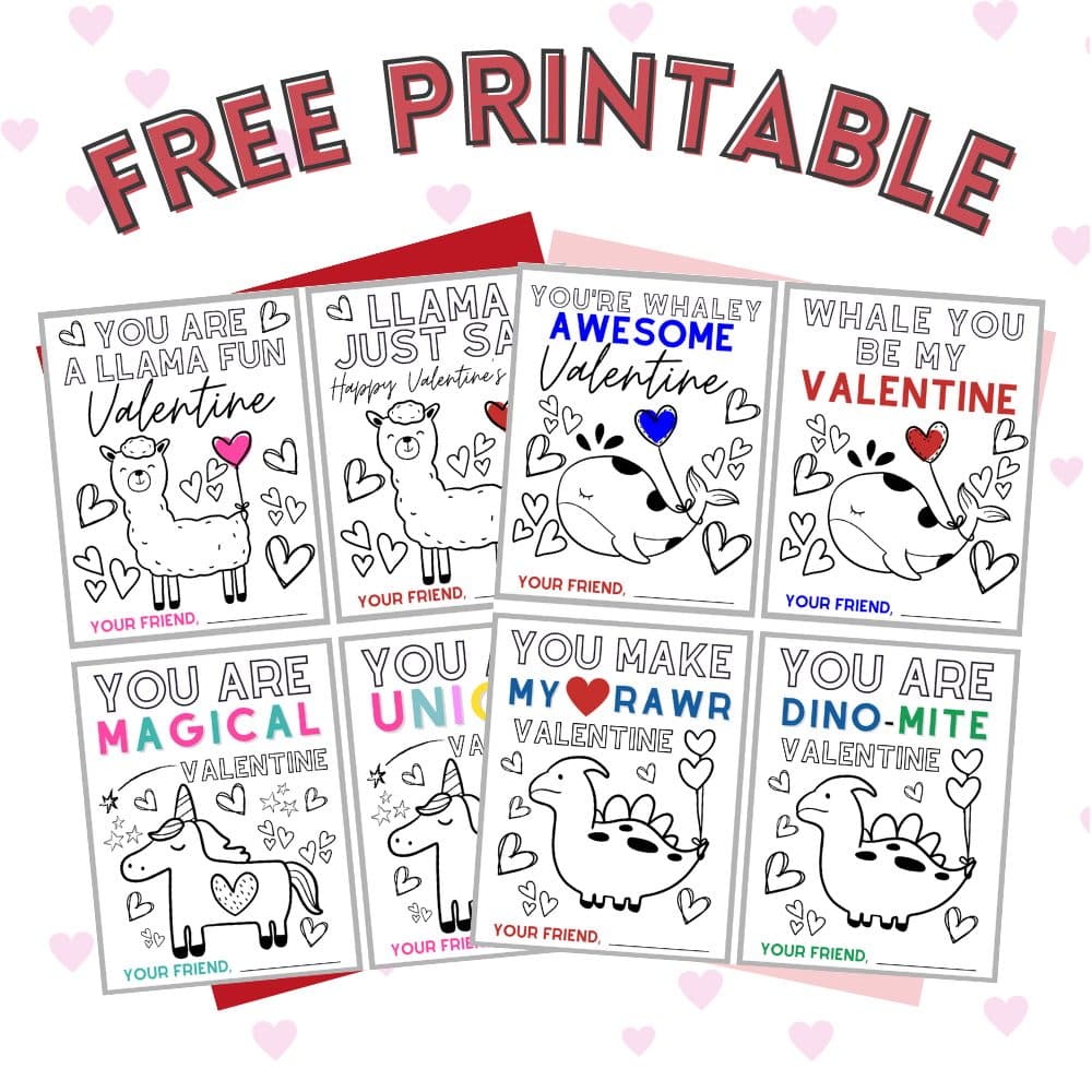 Free Printable Valentine Coloring Cards