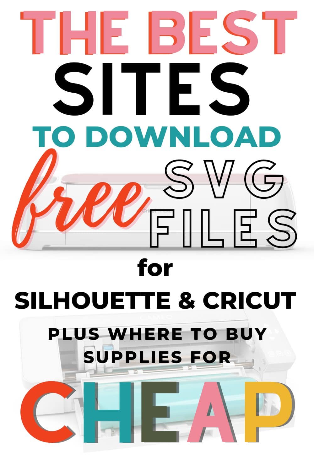 Pin image that says where to find the best FREE SVGS