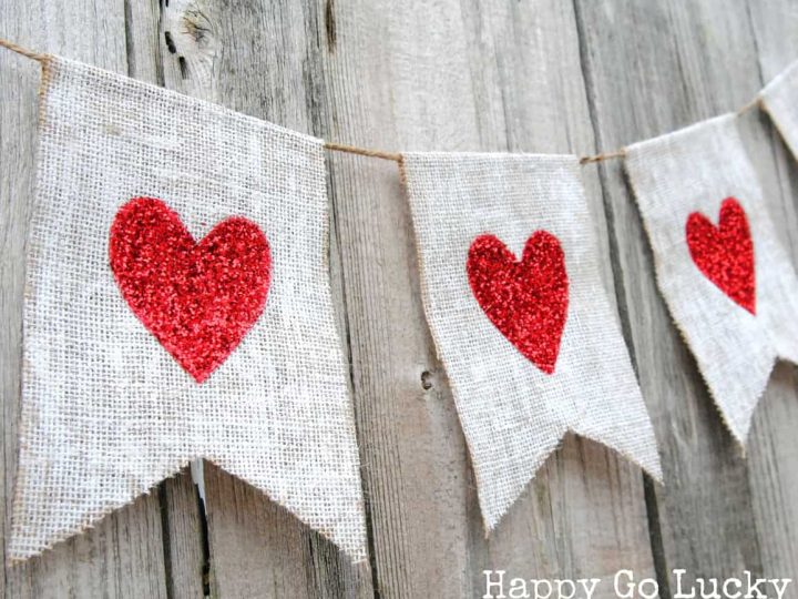 glitter heart burlap banner 2