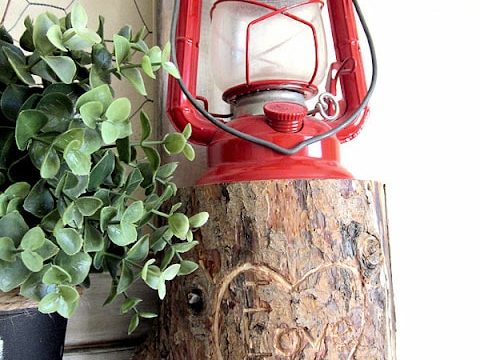 carved tree trunk for lovers