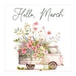 Hello March Printable Sign - The Girl Creative