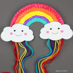 Paper plate rainbow craft