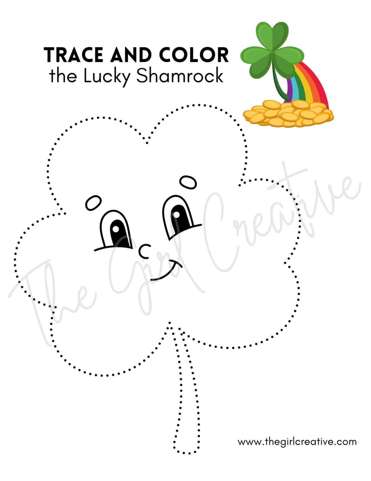 Shamrock coloring page for St. Patrick's Day