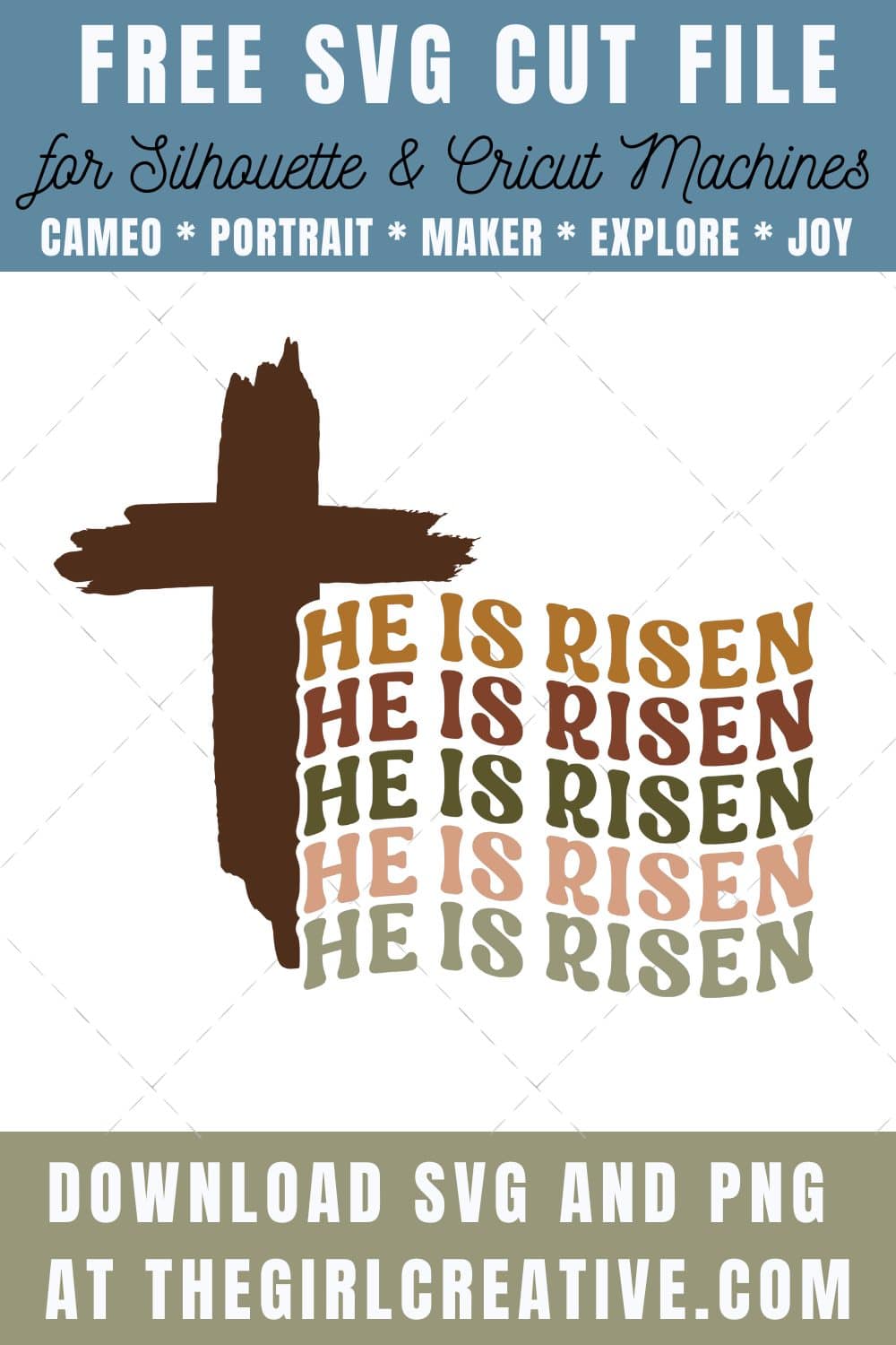 Free He is Risen Easter SVG Cut File