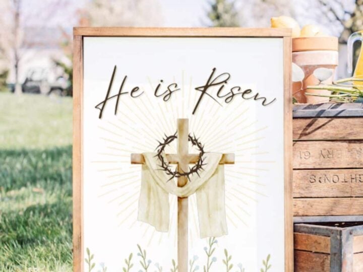 He is Risen Sign in Wood Frame
