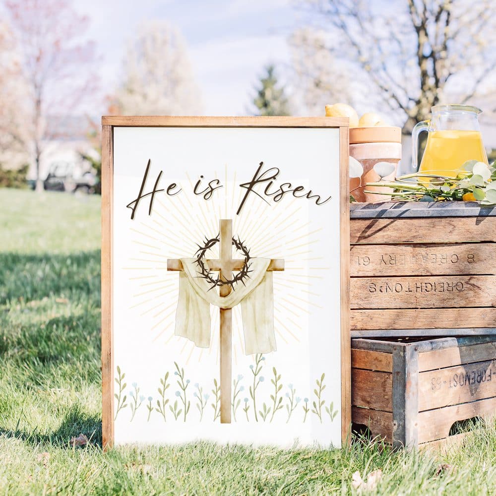 Free Printable He is Risen Easter Sign