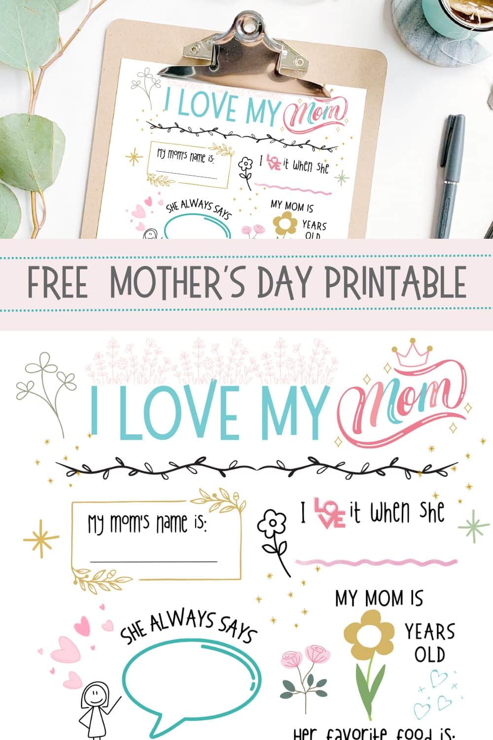 Free Mothers Day Printable Activity for Kids