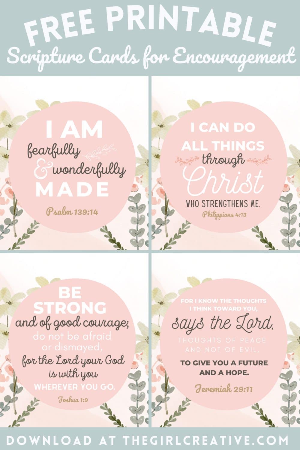 Free Printable Bible Verses
for Encouragement