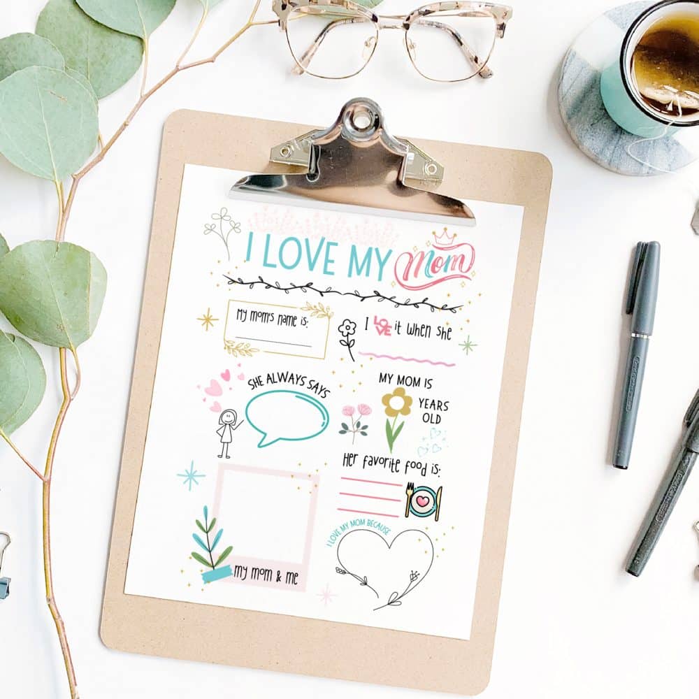 Mother's Day Questionnaire Printable
