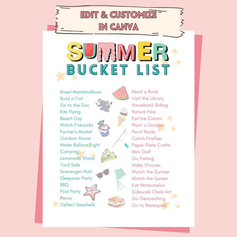 Summer Bucket List Listing
