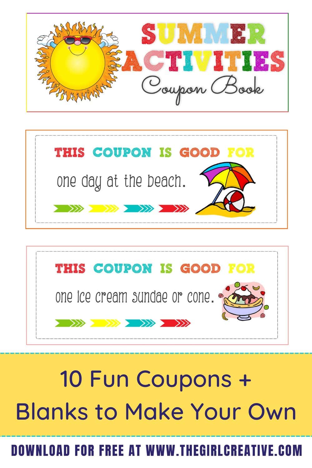 Free Printable Summer Activities Coupon Book