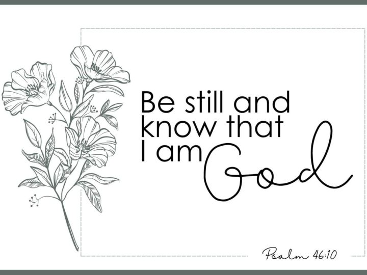Psalm 4610 - Be still and know that I am God postcard
