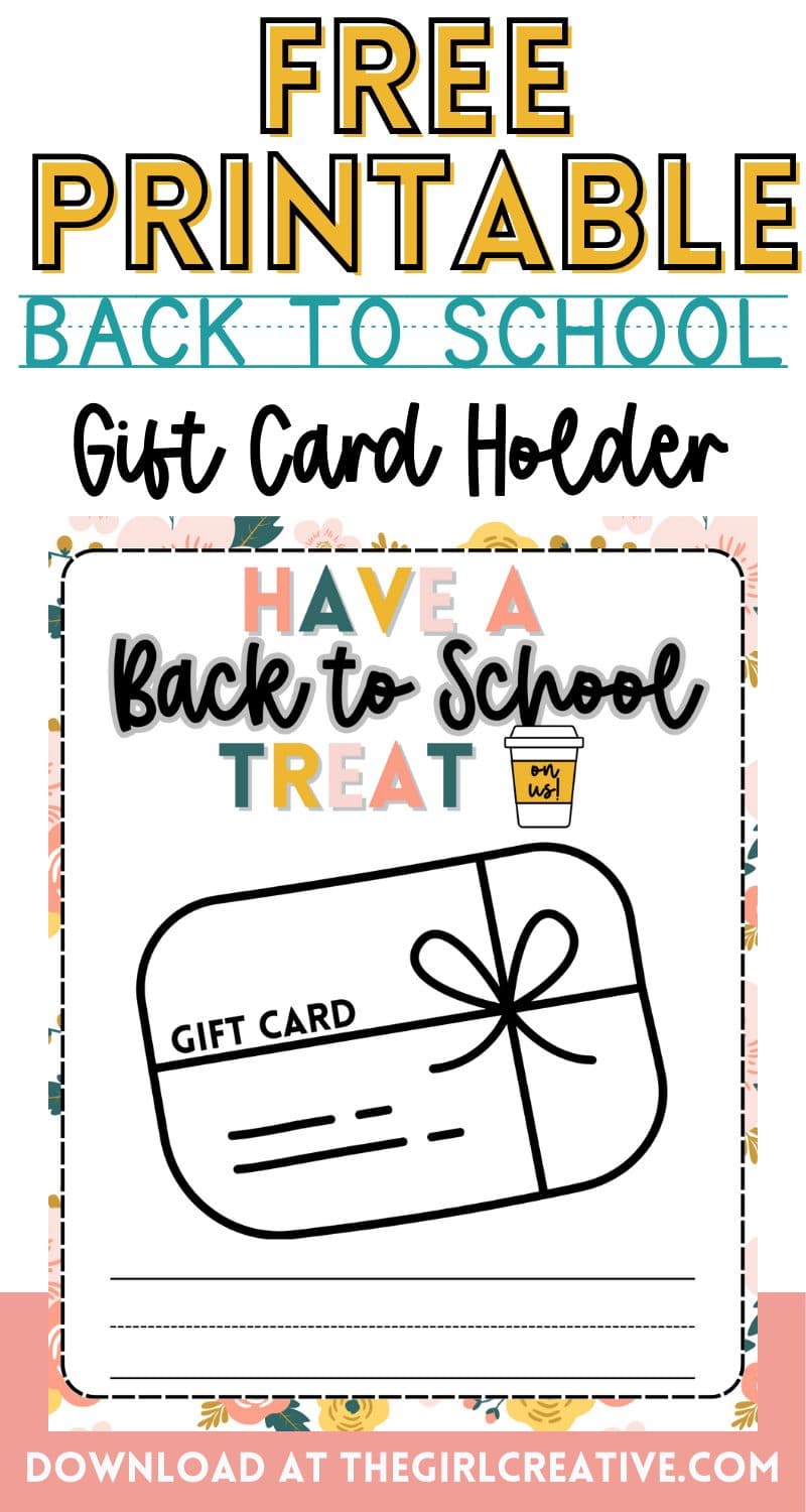 Back to School Gift Card Holder for Teachers