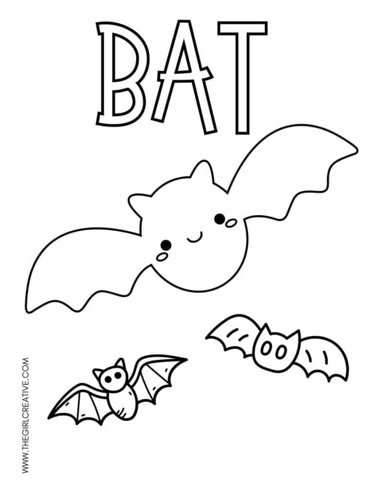 Bat Halloween Coloring Page