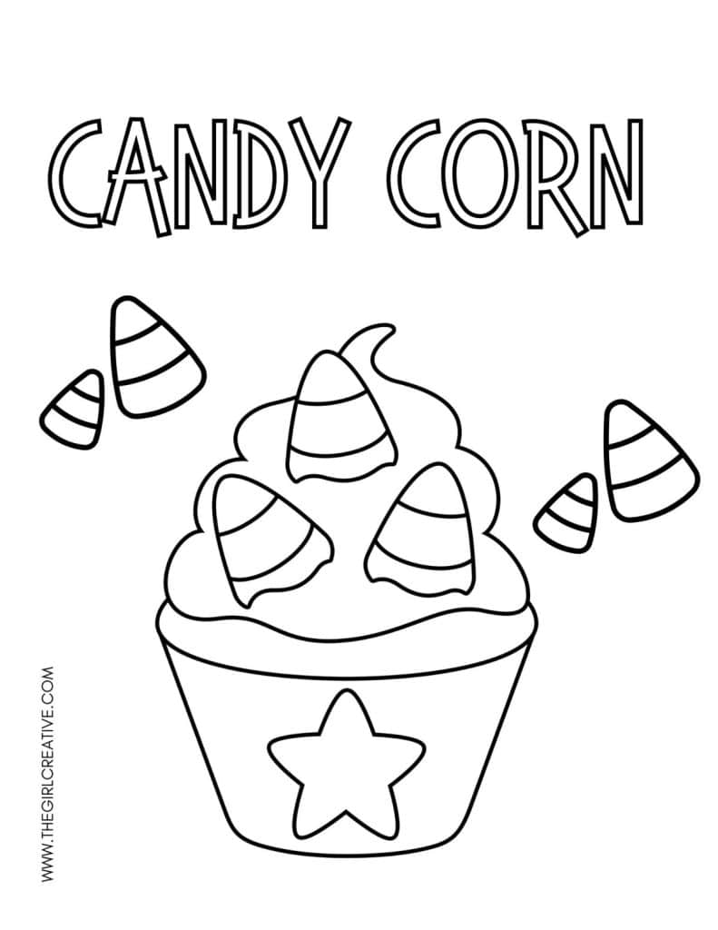 Candy Corn Halloween Coloring Page
