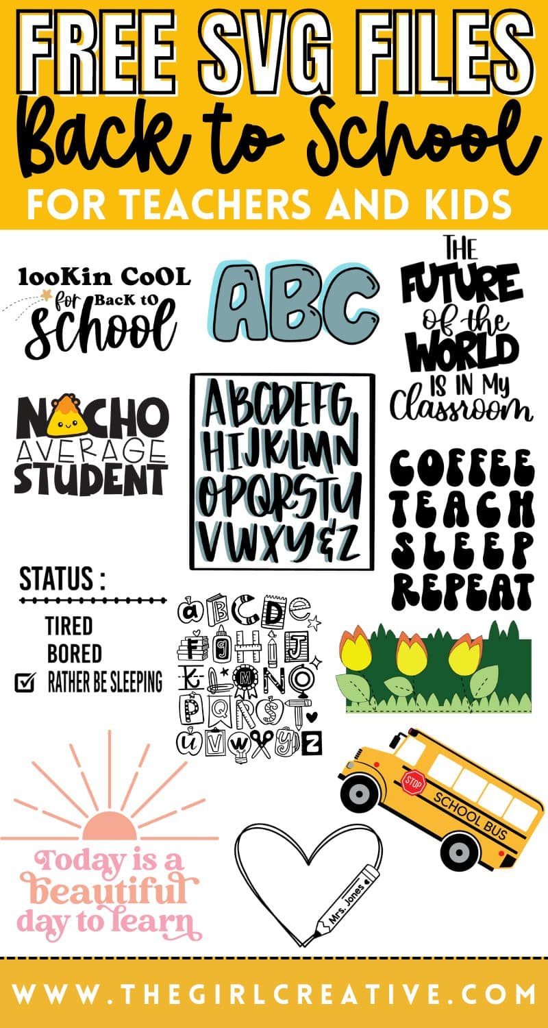 Free Back to School SVGs for Cricut and Silhouette