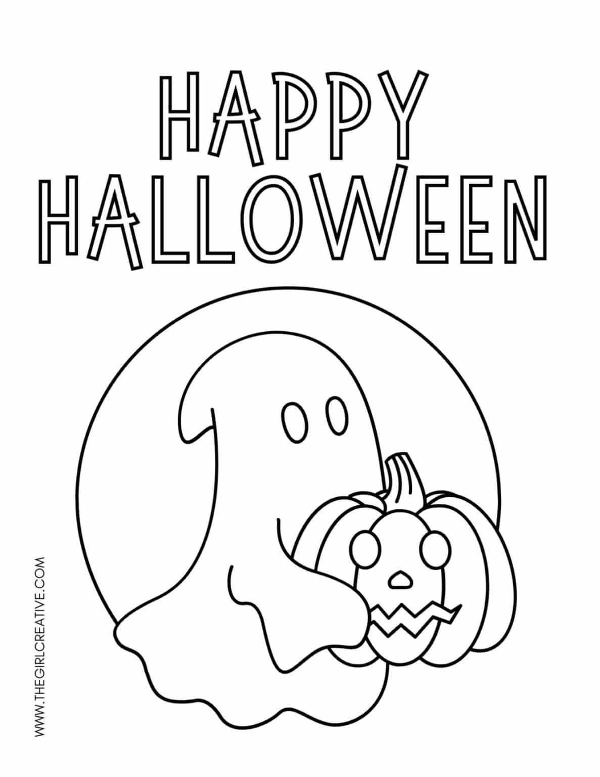 Easy Halloween Coloring Pages - The Girl Creative