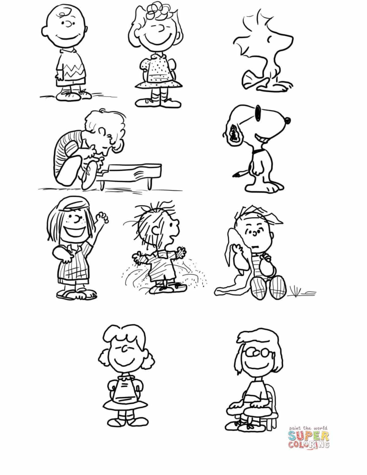 Charlie Brown Characters coloring page Free Printable Coloring Pages