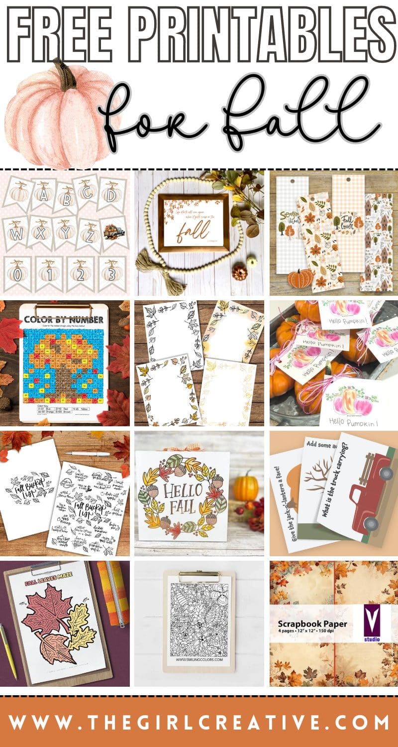 Free Fall Printables for Home and School Photo Collage